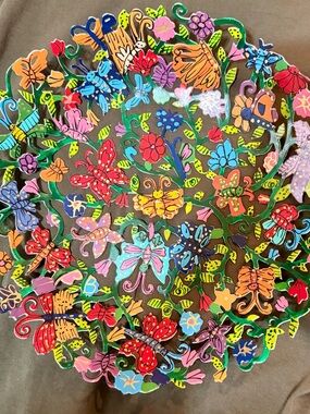 Colorful Floral & Butterfly Decorative Medallion